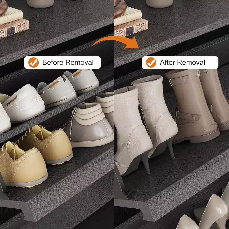 Meuble à chaussures Acekool à 4 niveaux avec tiroirs basculants et étagère réglable, organiseur de rangement d'entrée pour couloir ou salon
