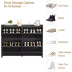 Meuble à chaussures Acekool à 4 niveaux avec tiroirs basculants et étagère réglable, organiseur de rangement d'entrée pour couloir ou salon