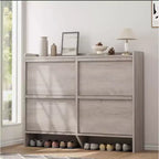 Acekool 4-Tier Flip Drawer Shoe Cabinet with Adjustable Shelf, Entryway Storage Organizer for Hallway or Living Room