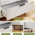 Commode 3 tiroirs Acekool, armoire de rangement moderne à panneaux ondulés, organiseur de chambre robuste pour salon ou entrée