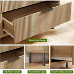 Commode 3 tiroirs Acekool, armoire de rangement moderne à panneaux ondulés, organiseur de chambre robuste pour salon ou entrée