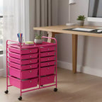 Gymax Chariot de rangement mobile à tiroirs Semi-transparent/Noir/Coloré/Gris + Beige + Jaune/Multicolore/Rose chair/Blanc/Macaron/Violet/Rose vif