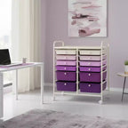 Gymax Chariot de rangement mobile à tiroirs Semi-transparent/Noir/Coloré/Gris + Beige + Jaune/Multicolore/Rose chair/Blanc/Macaron/Violet/Rose vif
