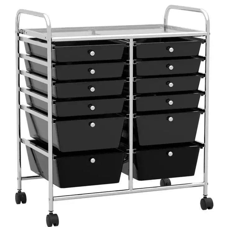 Gymax Drawer Mobile Storage Cart Semi transparent/Black/Colorful/Gray + Beige + Yellow/Multi-color/Skin Pink/White/Macaron/Purple/Hot Pink