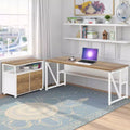 MAYEERTY 63 Computer Writing Desk, Office Table with Bottom Storage Shelf