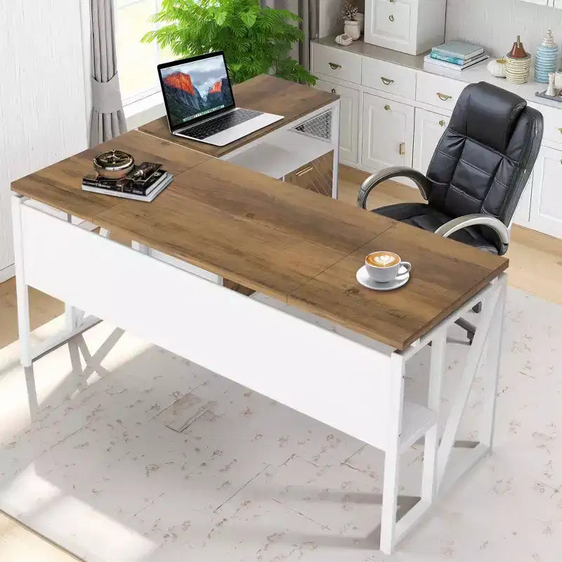 MAYEERTY 63 Bureau informatique, table de bureau avec étagère de rangement inférieure