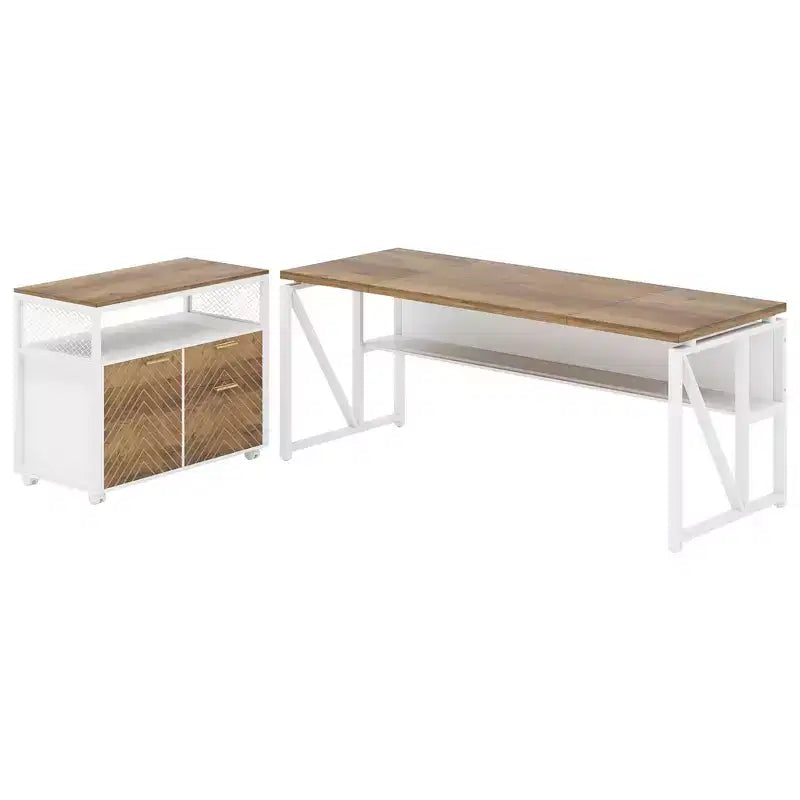 MAYEERTY 63 Bureau informatique, table de bureau avec étagère de rangement inférieure
