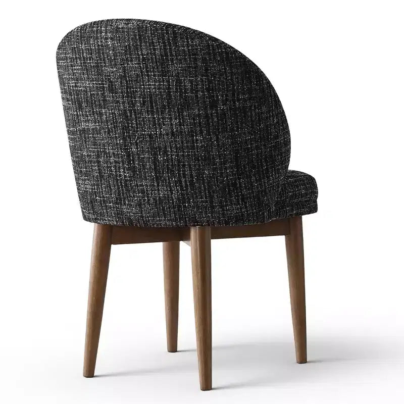 Lot de 2 Chaises de Salle à Manger Mid-Century Modernes, Chaises de Cuisine Rembourrées en Chenille avec Pieds en Bois Massif et Dossier Rond Incurvé - Panipeachy