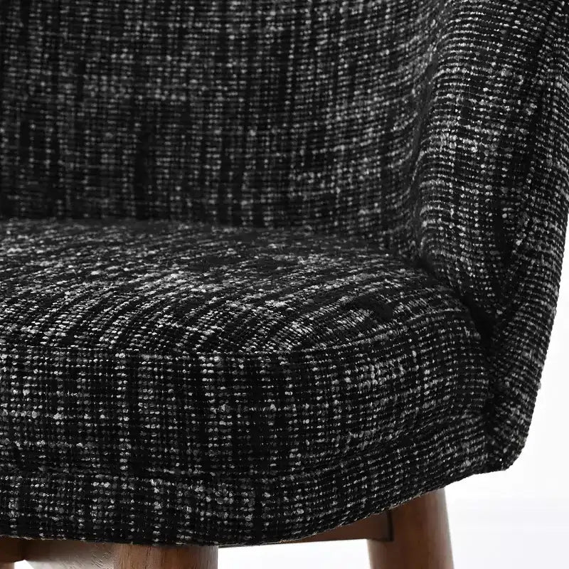 Lot de 2 Chaises de Salle à Manger Mid-Century Modernes, Chaises de Cuisine Rembourrées en Chenille avec Pieds en Bois Massif et Dossier Rond Incurvé - Panipeachy