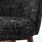 Lot de 2 Chaises de Salle à Manger Mid-Century Modernes, Chaises de Cuisine Rembourrées en Chenille avec Pieds en Bois Massif et Dossier Rond Incurvé - Panipeachy