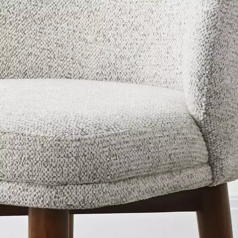 Lot de 2 Chaises de Salle à Manger Mid-Century Modernes, Chaises de Cuisine Rembourrées en Chenille avec Pieds en Bois Massif et Dossier Rond Incurvé - Panipeachy