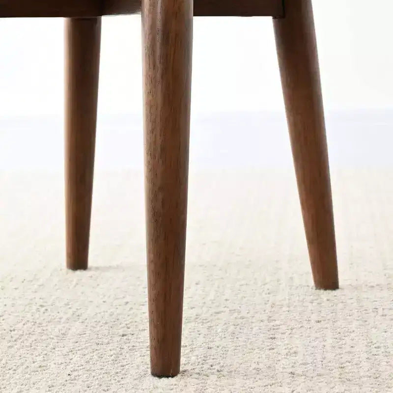 Lot de 2 Chaises de Salle à Manger Mid-Century Modernes, Chaises de Cuisine Rembourrées en Chenille avec Pieds en Bois Massif et Dossier Rond Incurvé - Panipeachy