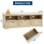 Meuble TV Garvee 70 pouces, meuble de divertissement moderne du milieu du siècle avec tiroir sculpté de rangement, console TV, meuble multimédia pour salon, chambre à coucher