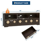Meuble TV Garvee 70 pouces, meuble de divertissement moderne du milieu du siècle avec tiroir sculpté de rangement, console TV, meuble multimédia pour salon, chambre à coucher