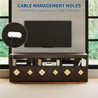 Meuble TV Garvee 70 pouces, meuble de divertissement moderne du milieu du siècle avec tiroir sculpté de rangement, console TV, meuble multimédia pour salon, chambre à coucher