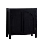 Meuble d'appoint avec portes, buffet en rotin avec rangement, étagère réglable, crédence étroite de 73,6 cm