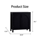 Meuble d'appoint avec portes, buffet en rotin avec rangement, étagère réglable, crédence étroite de 73,6 cm