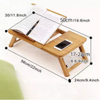 Table pour ordinateur portable pour lit, Plateau de lit pour ordinateur portable, Plateau de genoux en bambou, Hauteur et angle réglables, Plateau pliable pour canapé, divan, sol pour travailler, écrire, lire, manger