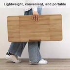 Table pour ordinateur portable pour lit, Plateau de lit pour ordinateur portable, Plateau de genoux en bambou, Hauteur et angle réglables, Plateau pliable pour canapé, divan, sol pour travailler, écrire, lire, manger