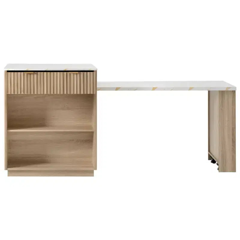 Îlot de cuisine moderne avec table à manger extensible pour 24, îlot de cuisine compact avec rangement pour cuisine ou salle à manger - Panipeachy