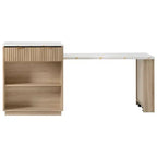 Îlot de cuisine moderne avec table à manger extensible pour 24, îlot de cuisine compact avec rangement pour cuisine ou salle à manger - Panipeachy