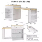 Îlot de cuisine moderne avec table à manger extensible pour 24, îlot de cuisine compact avec rangement pour cuisine ou salle à manger - Panipeachy