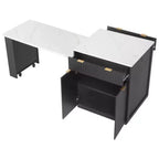 Îlot de cuisine moderne avec table à manger extensible pour 24, îlot de cuisine compact avec rangement pour cuisine ou salle à manger - Panipeachy