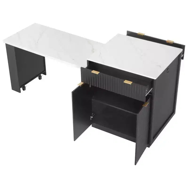 Îlot de cuisine moderne avec table à manger extensible pour 24, îlot de cuisine compact avec rangement pour cuisine ou salle à manger - Panipeachy