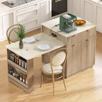 Îlot de cuisine moderne avec table à manger extensible pour 24, îlot de cuisine compact avec rangement pour cuisine ou salle à manger - Panipeachy