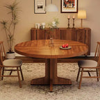Table à manger ronde pour 4 personnes, table de salle à manger de 119 cm avec piètement en bois, table de cuisine ronde pour salle à manger, cuisine, salon (table uniquement)