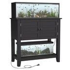 Meuble pour aquarium de 2029 gallons, support robuste de 660 lb avec portes et rangement ouvert pour aquariums de poissons, tortues ou reptiles