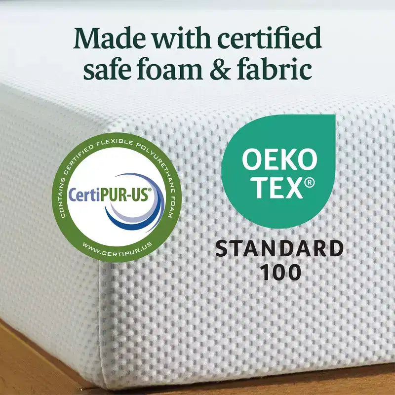 Matelas en mousse à mémoire de forme rafraîchissante Zinus 12 pouces au thé vert, King, sans fibre de verre, fermeté moyenne, mousse de gel rafraîchissante, mousses et tissus certifiés sûrs
