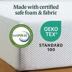 Matelas en mousse à mémoire de forme rafraîchissante Zinus 12 pouces au thé vert, King, sans fibre de verre, fermeté moyenne, mousse de gel rafraîchissante, mousses et tissus certifiés sûrs