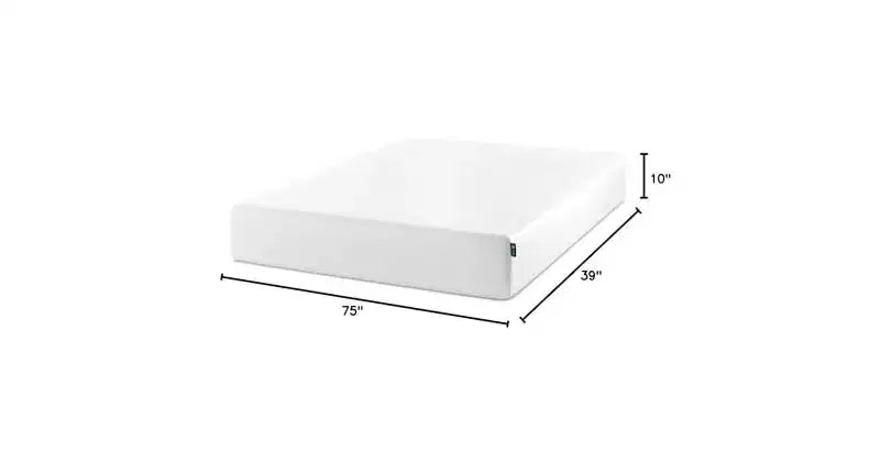 Matelas en mousse à mémoire de forme au thé vert Zinus 25 cm, une place, sans fibre de verre, fermeté moyenne, zones de soulagement de la pression, mousses et tissu certifiés sûrs