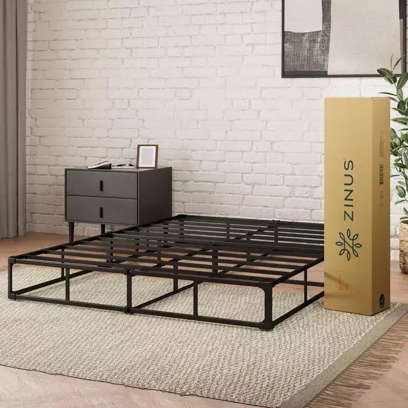 Sommier tapissier intelligent Zinus 9 pouces WonderBox(TM), sommier facile à assembler, cadre en métal durable, très grand, gris