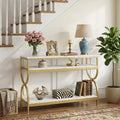 MAYEERTY 3-Tier Console Table, 55-Inch Sofa Table with Storage Shelves