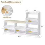 Meuble à chaussures, banc porte-chaussures autoportant avec 4 tiroirs basculants, meuble de rangement pour chaussures et siège rembourré confortable, adapté pour l'entrée et le couloir