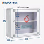 Armoire à pharmacie murale verrouillable pour les premiers secours, pour salle de bain (argent, 1 pièce)