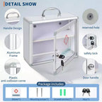Armoire à pharmacie murale verrouillable pour les premiers secours, pour salle de bain (argent, 1 pièce)