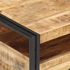 vidaXL Table Basse Marron et Noir Bois d'Acacia Massif, Acier Laqué