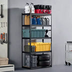 Étagères de rangement VEVOR, 907 kg, étagères de rangement de garage à 5 niveaux, étagères métalliques réglables 40,6 x 81,3 x 159,5 cm pour étagères de garage, support utilitaire, noir