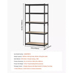 Étagères de rangement VEVOR, 907 kg, étagères de rangement de garage à 5 niveaux, étagères métalliques réglables 40,6 x 81,3 x 159,5 cm pour étagères de garage, support utilitaire, noir