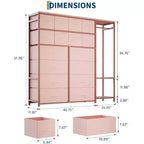 Portant à vêtements à 16 tiroirs Organisateur de garde-robe autoportant avec étagères pour le rangement de la chambre à coucher