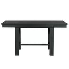 Ensemble de salle à manger extensible de ferme pour 6 personnes, table de cuisine rectangulaire en bois massif avec rallonge amovible, 4 chaises rembourrées et banc