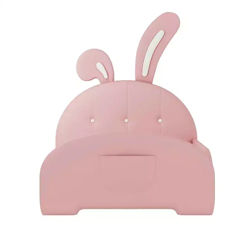 Lit de princesse rembourré en forme de lapin MAYEERTY pour lit jumeau avec tête de lit et pied de lit rose