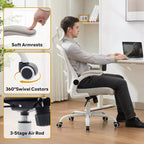 Chaise de bureau ergonomique Acekool avec accoudoirs relevables, siège large en maille, soutien lombaire, chaise de bureau d'ordinateur pour chambre à coucher et bureau