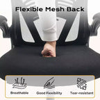 Chaise de bureau ergonomique Acekool avec accoudoirs relevables, siège large en maille, soutien lombaire, chaise de bureau d'ordinateur pour chambre à coucher et bureau