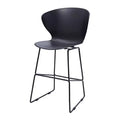 HomeRoots Set of Two 26 Black Heavy Duty Plastic and Metal Low Back Counter Height Bar Chairs