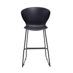 HomeRoots Ensemble de deux chaises de bar de 26 pouces de hauteur de comptoir, noires, en plastique et métal, à dossier bas et robustes