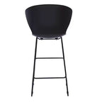 HomeRoots Ensemble de deux chaises de bar de 26 pouces de hauteur de comptoir, noires, en plastique et métal, à dossier bas et robustes